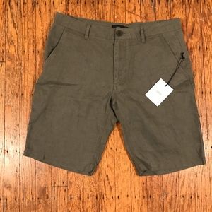 Onia Men's Green Linen Shorts
